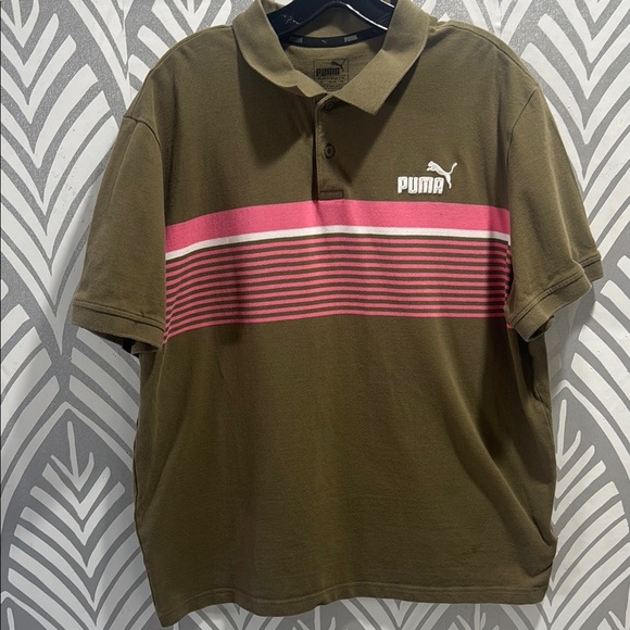 Puma Men's Olive Green Polo Shirt - Picture 1 of 4